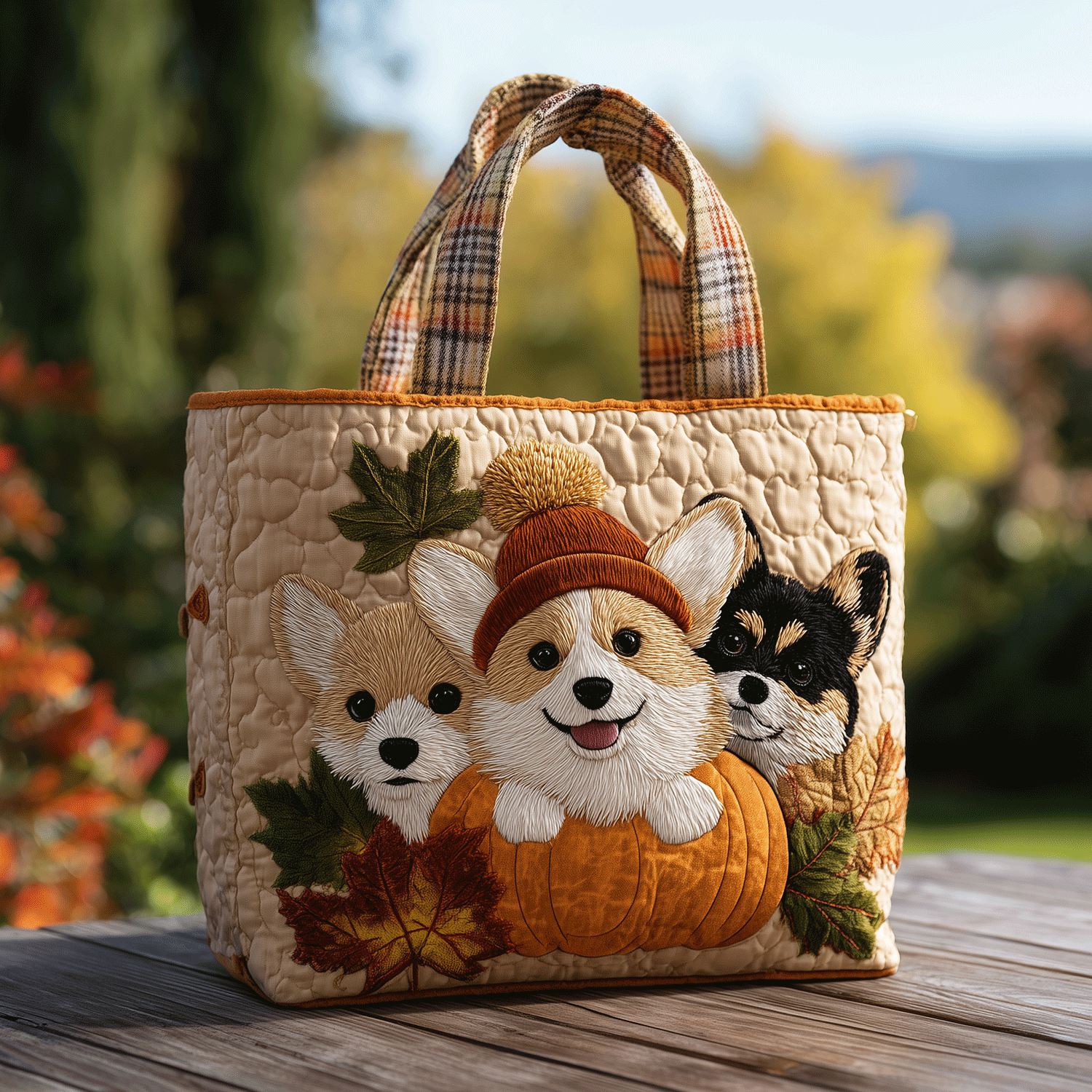 Cozy Corgi Quilted Tote Bag NCU0TH2767-tidenox