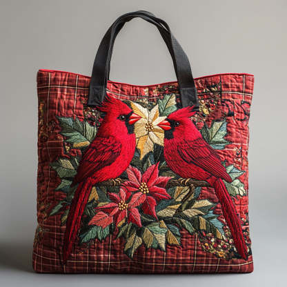Faithful Cardinal Quilted Tote Bag NCU0DV6890-tidenox