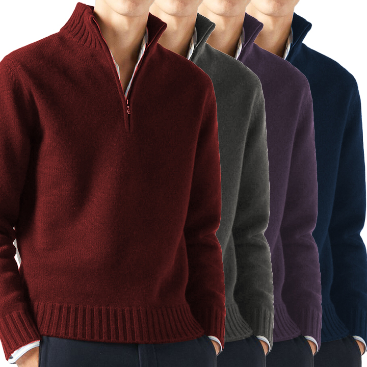 Men's Lapel Knitted Cashmere Sweater Cardigan-tidenox