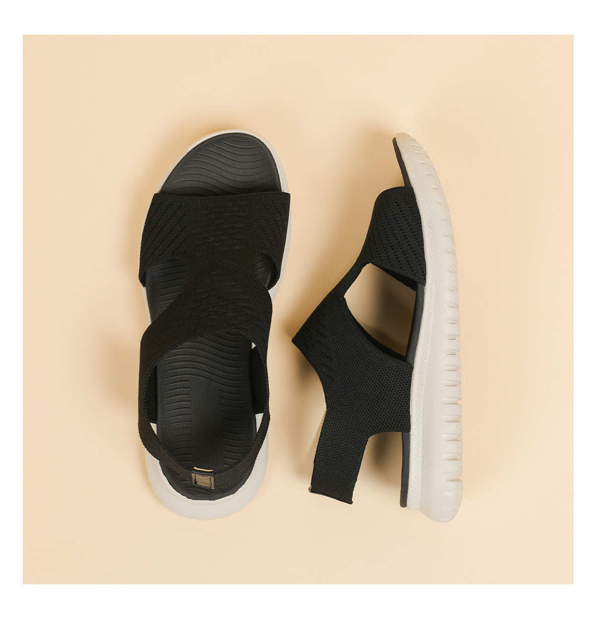 Orthopedic Sandals Cushion Walk Fly Knit Sporty Sandal EEE Fit-tidenox