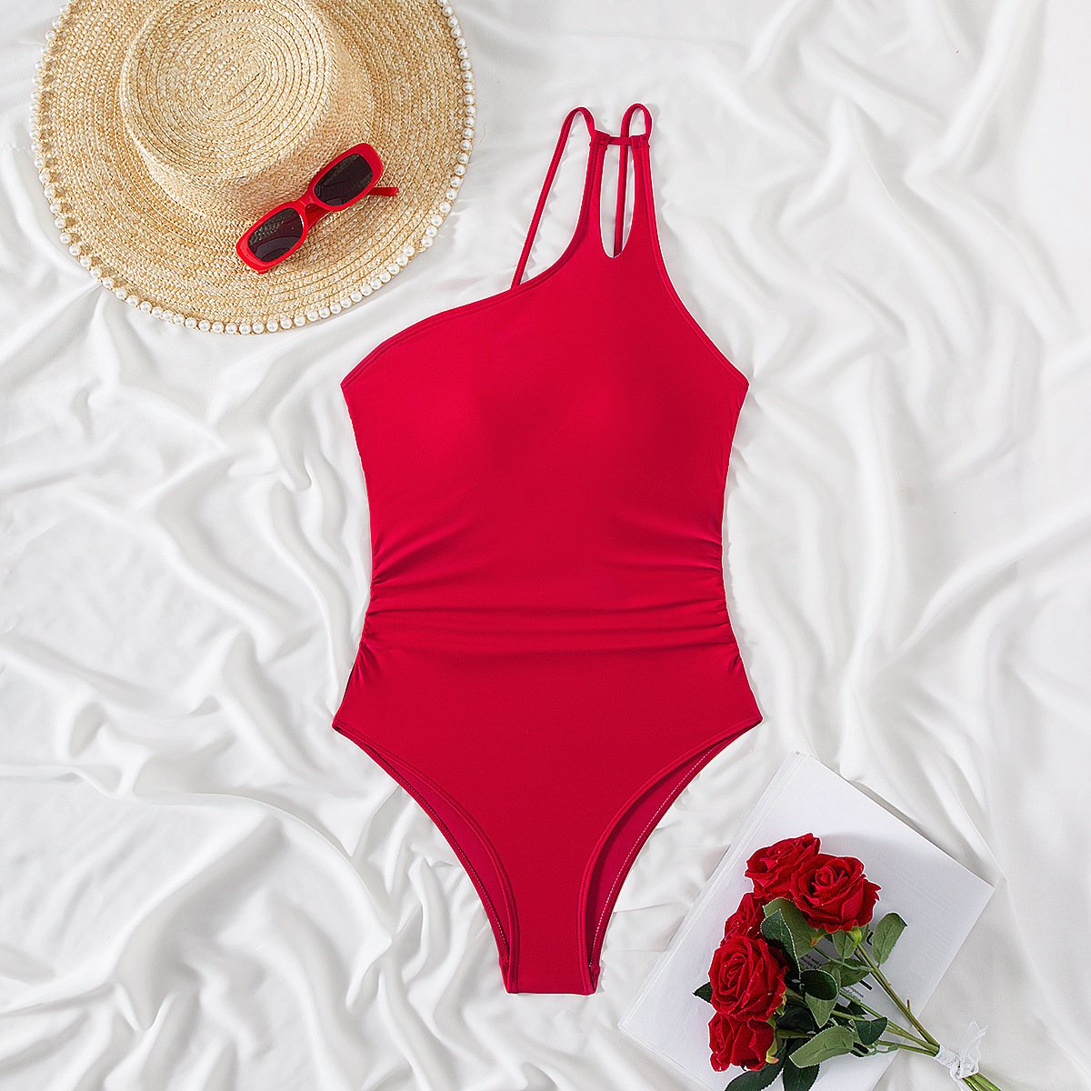 🩱One Shoulder One Piece Swimsuit🏖️-tidenox