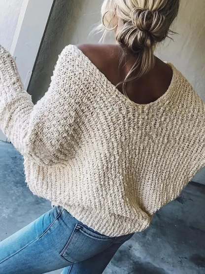 ✨Women's Off-the-Shoulder Sweater Loose Lightweight Pullover Top-tidenox