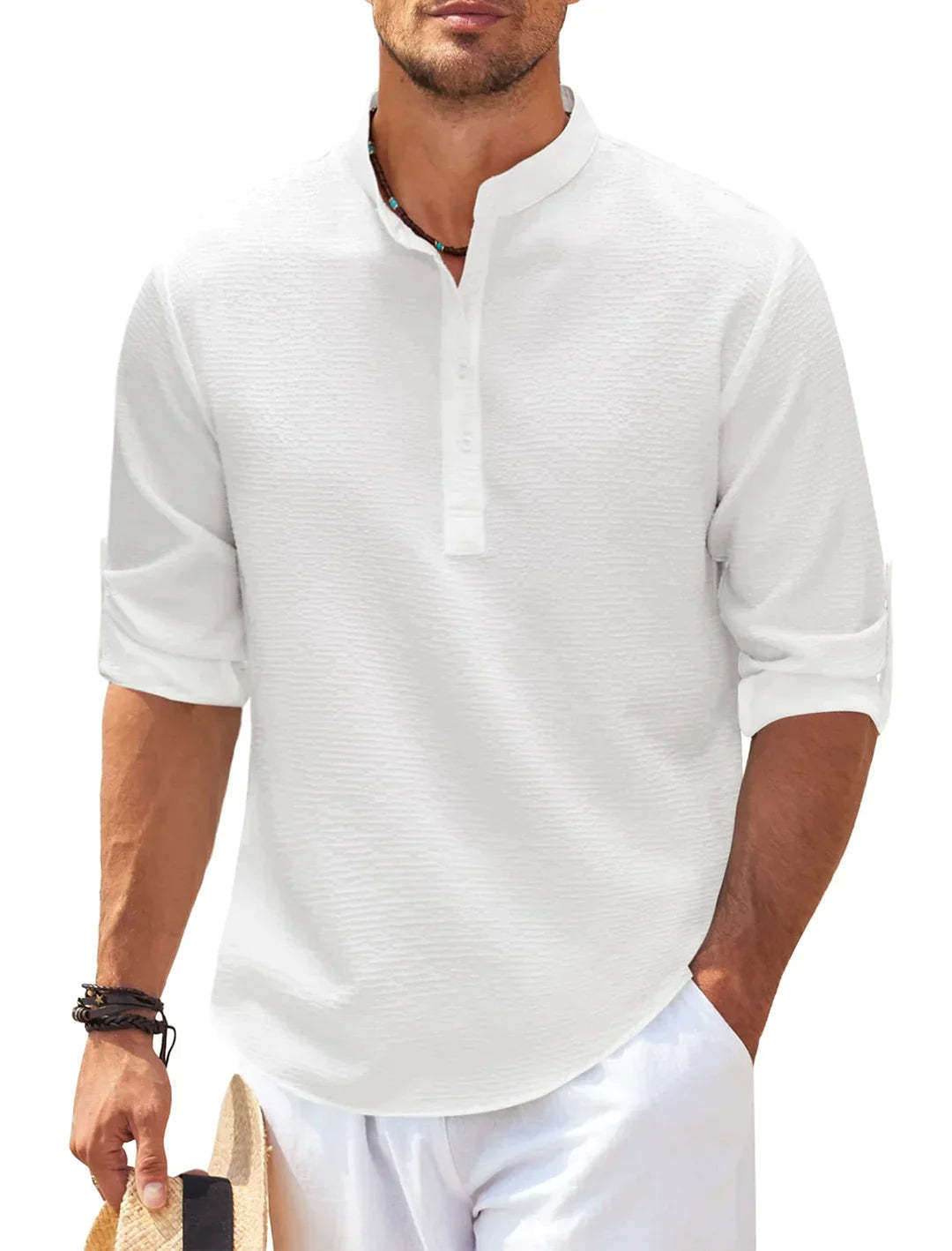 Men's simple modern utility style summer shirt-tidenox