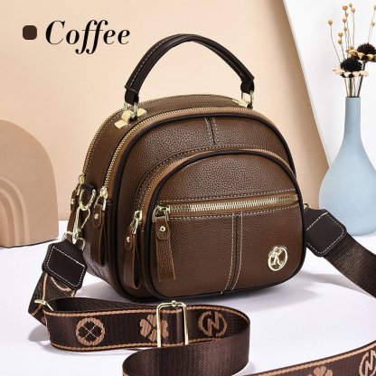 🛫Classic Multifunctional Compartments Adjustable Wide Shoulder Strap Leather Crossbody Bag-tidenox