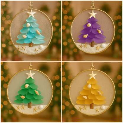 🌊🎄Handmade Sea Glass Christmas Tree Ornament-tidenox