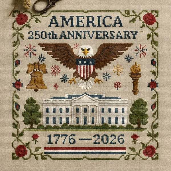 🔥LAST DAY 49% OFF - 🦅US 250th Anniversary Cross Stitch Kits ✨250th Anniversary of American Independence-tidenox