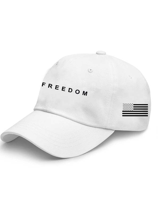 Unisex Freedom American Flag Print Baseball Cap-tidenox