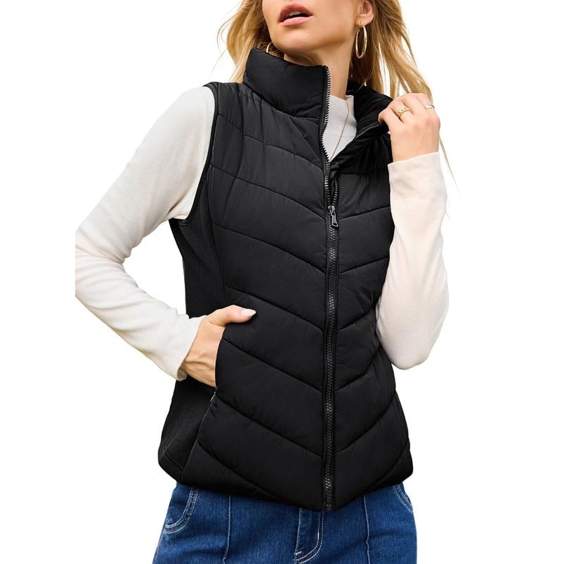 ✨️Cozy Without Bulk: Puffer Vest Women Sleeveless Zip Up Outerwear-tidenox