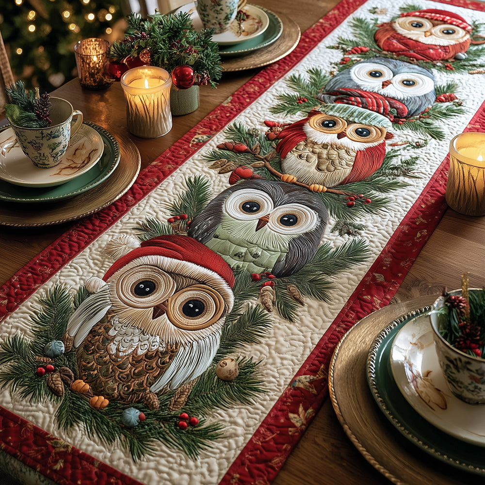 Cozy Owl Quilted Table Runner NCU0TH3406-tidenox