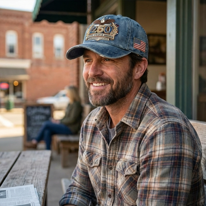 250th Anniversary of the United States Faux Embroidery Cap