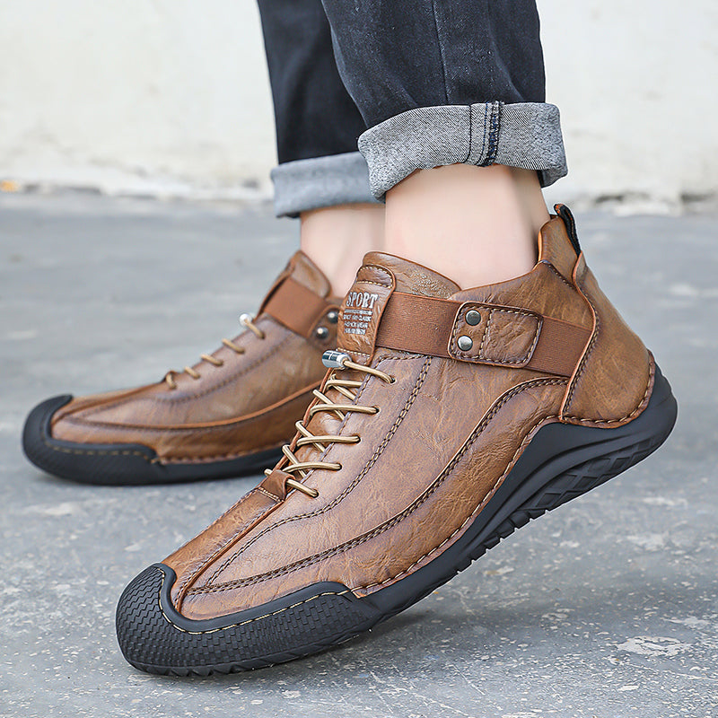 LAST DAY! 60% OFF 🔥⏱️ Christmas Sale ⏱️🔥 Men’s Hand-Stitched Non-Slip Casual Leather Boots | Stylish & Casual Men’s Footwear-tidenox