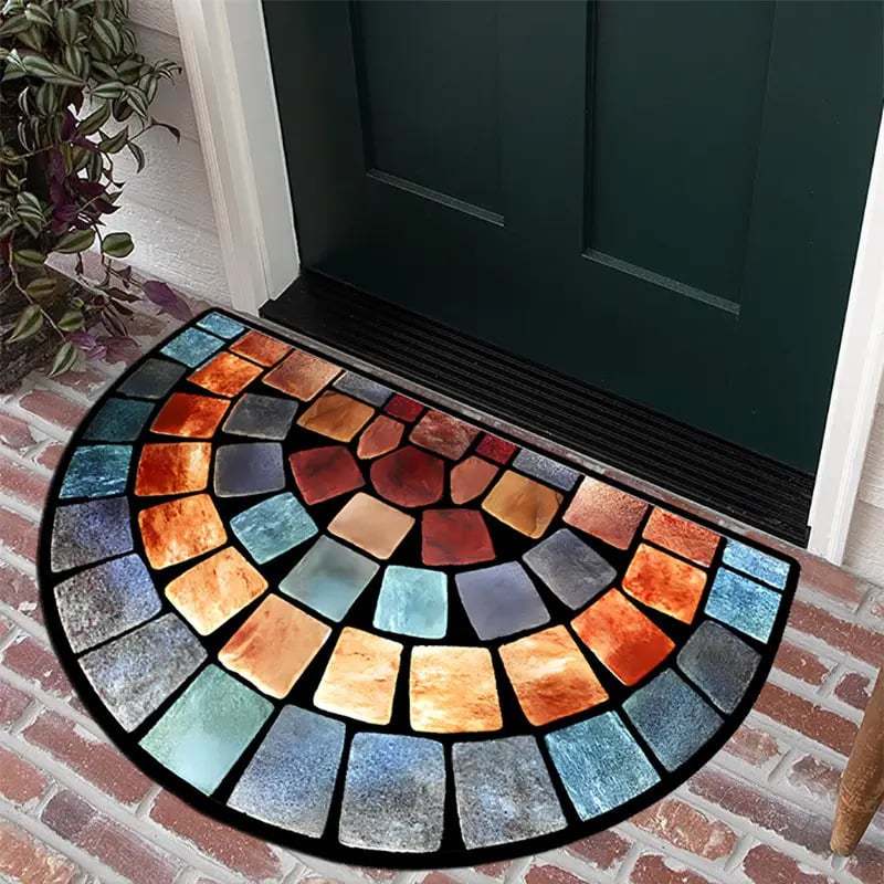 💖Boho Style Semicircular Door Mat - Non Slip Soft Floor Carpet