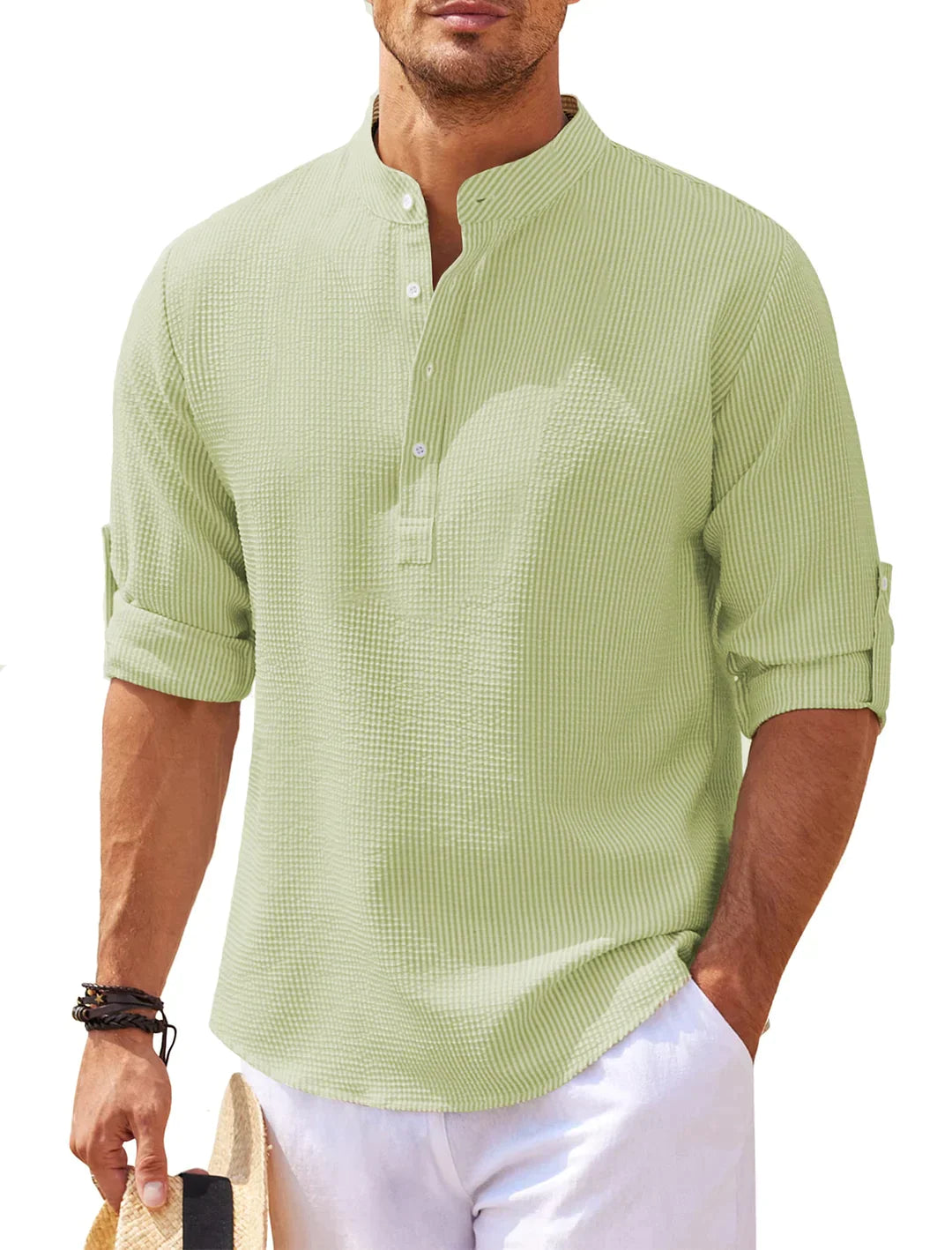 Men's simple modern utility style summer shirt-tidenox