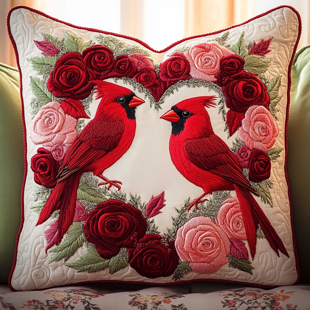 Romantic Cardinals XR1711010CL Quilt Pillow Case-tidenox