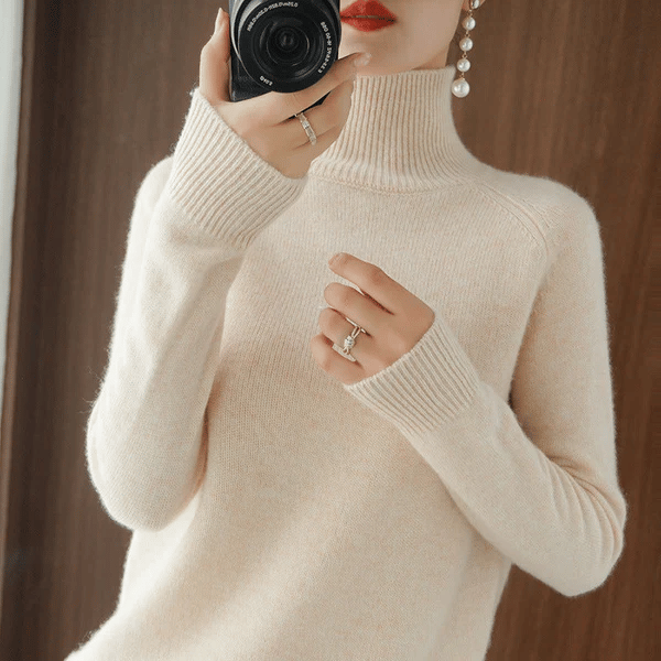 Women's Solid Turtleneck Knit Sweater(Buy 2 Free Shipping)-tidenox