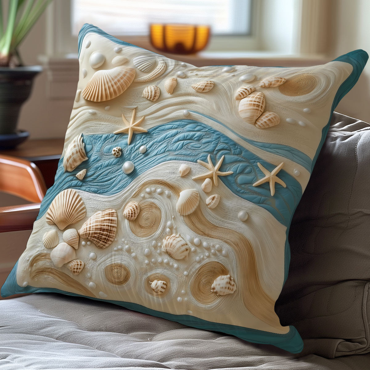 Seashell Shore WN2006062CL Quilt Pillow Case-tidenox
