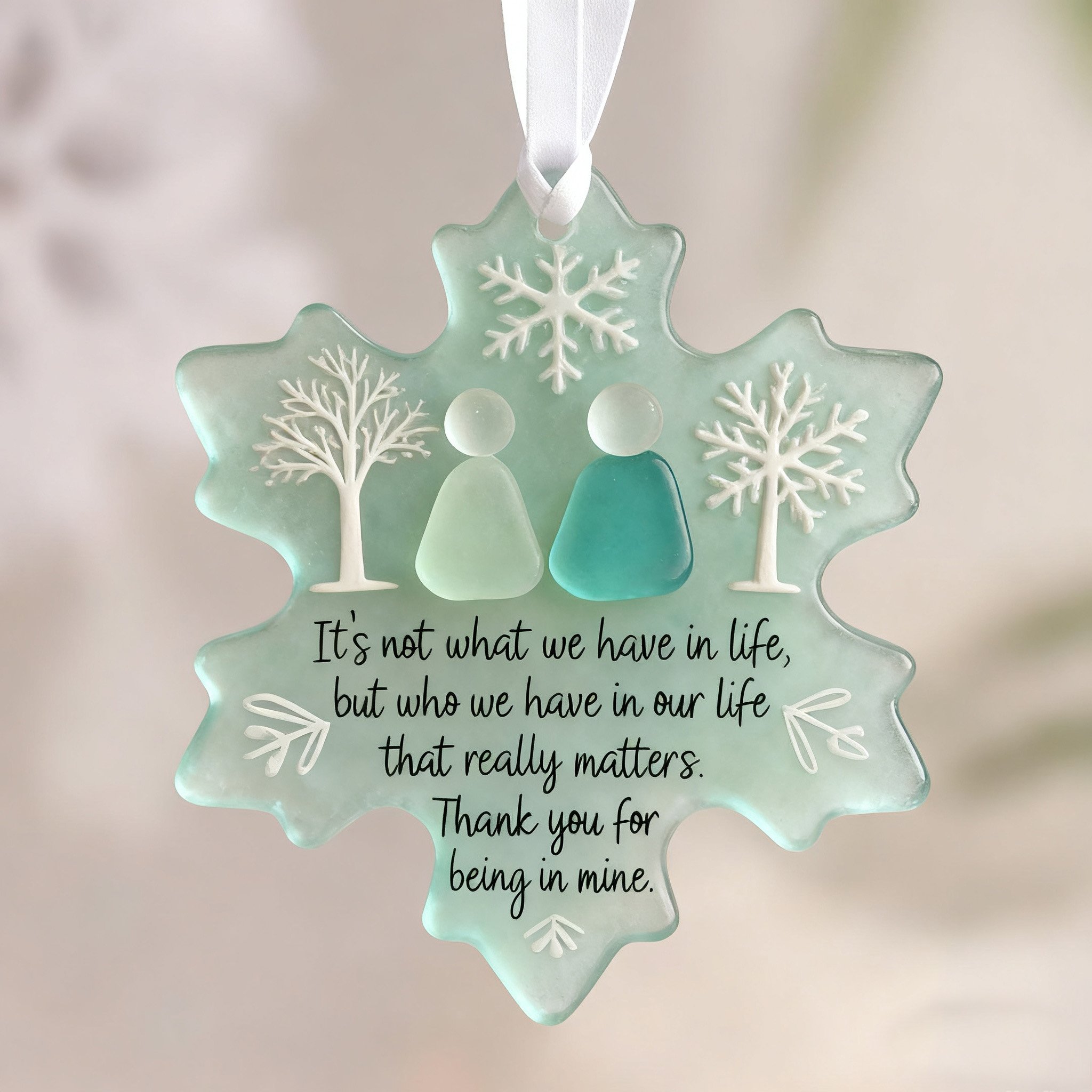 🌊Snowflake-Shaped Sea Glass Friendship Decor❄✨ Shaped by Nature & Crafted by Hand!-tidenox