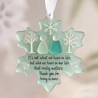 🌊Snowflake-Shaped Sea Glass Friendship Decor❄✨ Shaped by Nature & Crafted by Hand!-tidenox