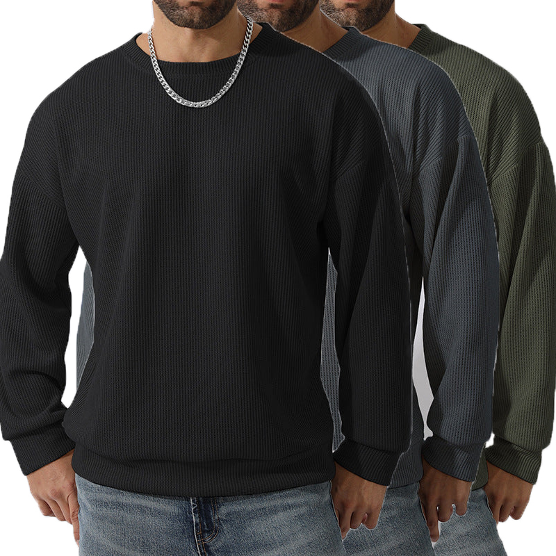 Men's Winter Sweater Loose Round Neck Thickened Sweater-tidenox