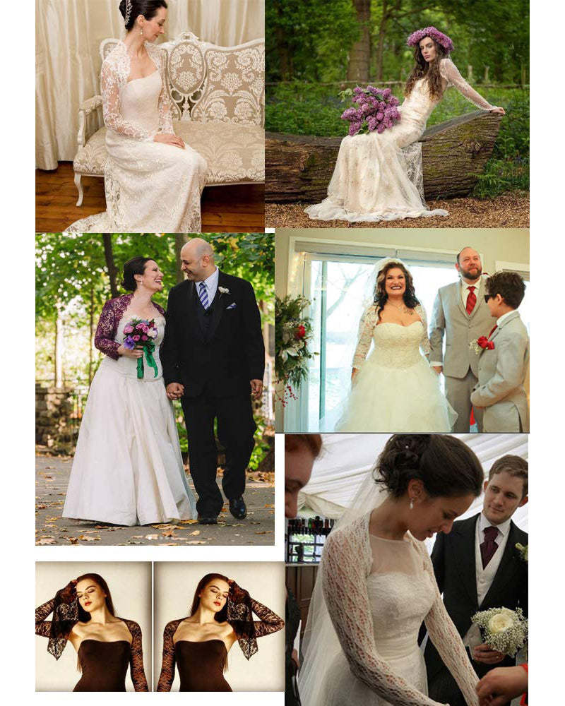 Women's 3 4 Sleeve Bolero Shrugs Crochet Lace Open Cardigan - Zeagoo (Us Only)-tidenox