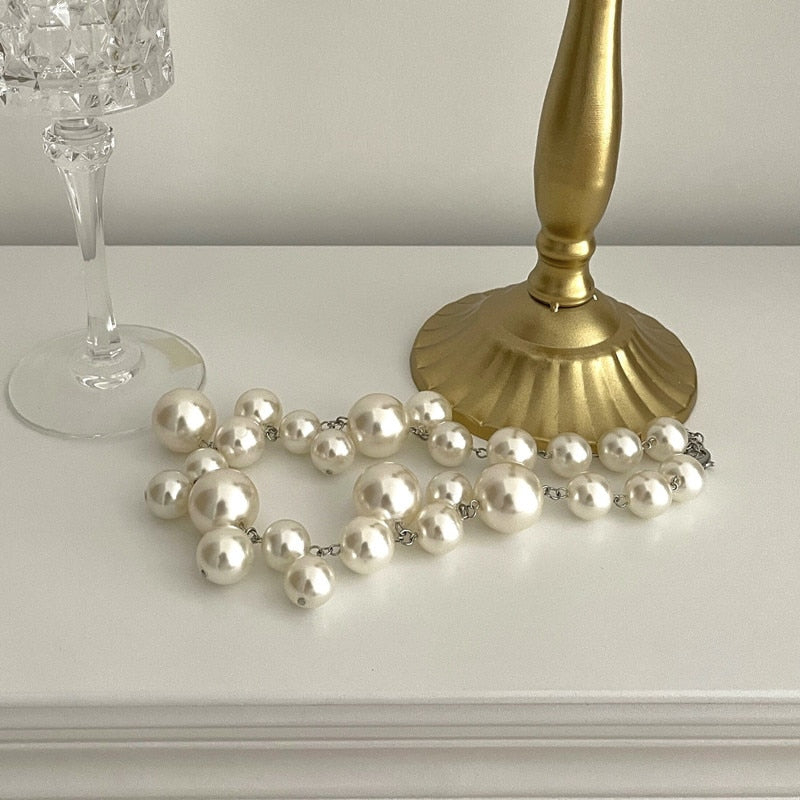 Statement Pearl Choker Necklace for Women | Bold Beaded Design-tidenox