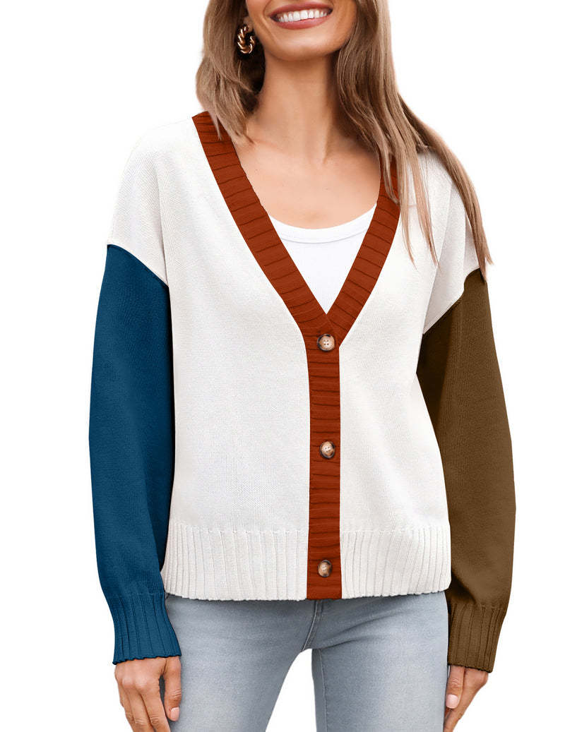 Zeagoo Women's Cropped Cardigan 2024 Fall Button Sweaters-tidenox