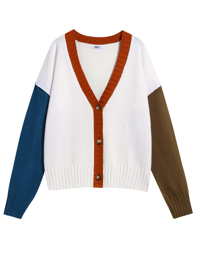 Zeagoo Women's Cropped Cardigan 2024 Fall Button Sweaters-tidenox