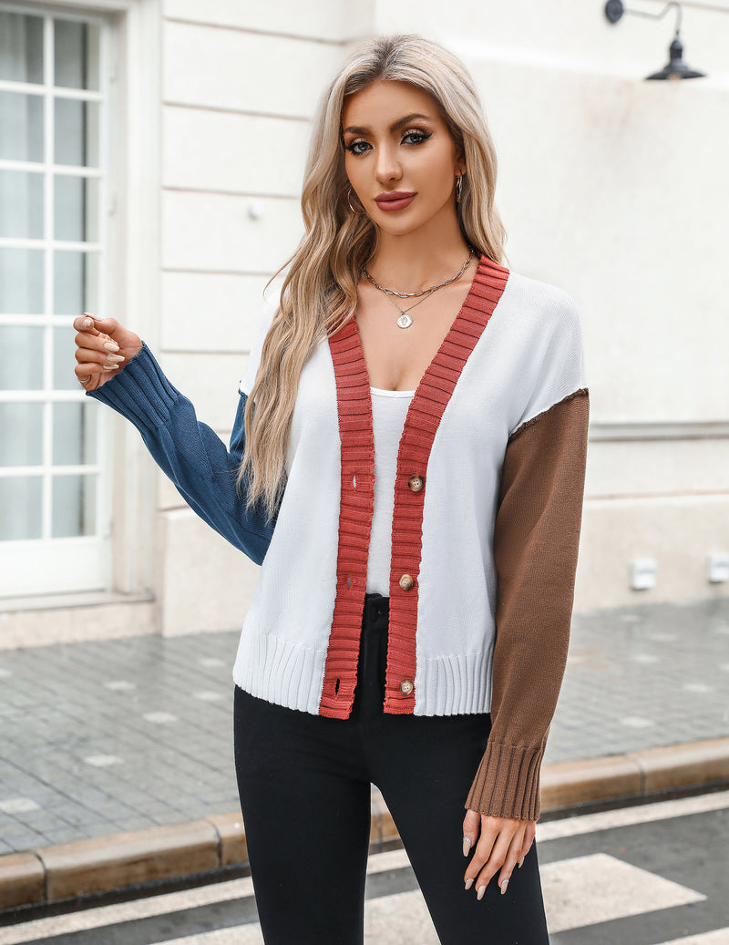 Zeagoo Women's Cropped Cardigan 2024 Fall Button Sweaters-tidenox