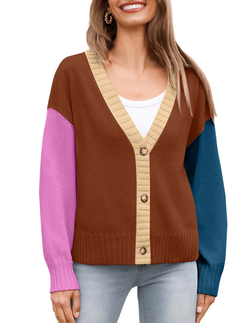 Zeagoo Women's Cropped Cardigan 2024 Fall Button Sweaters-tidenox