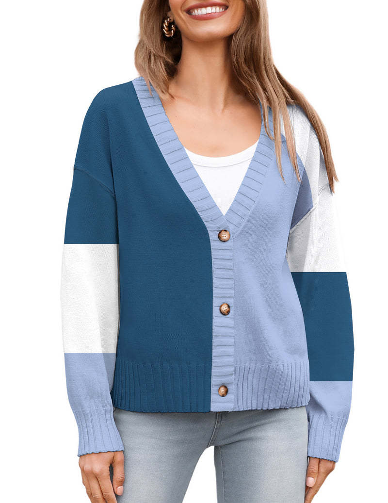 Zeagoo Women's Cropped Cardigan 2024 Fall Button Sweaters-tidenox
