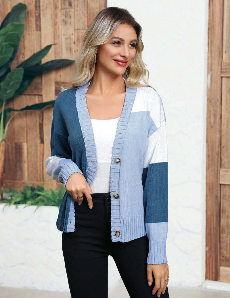 Zeagoo Women's Cropped Cardigan 2024 Fall Button Sweaters-tidenox