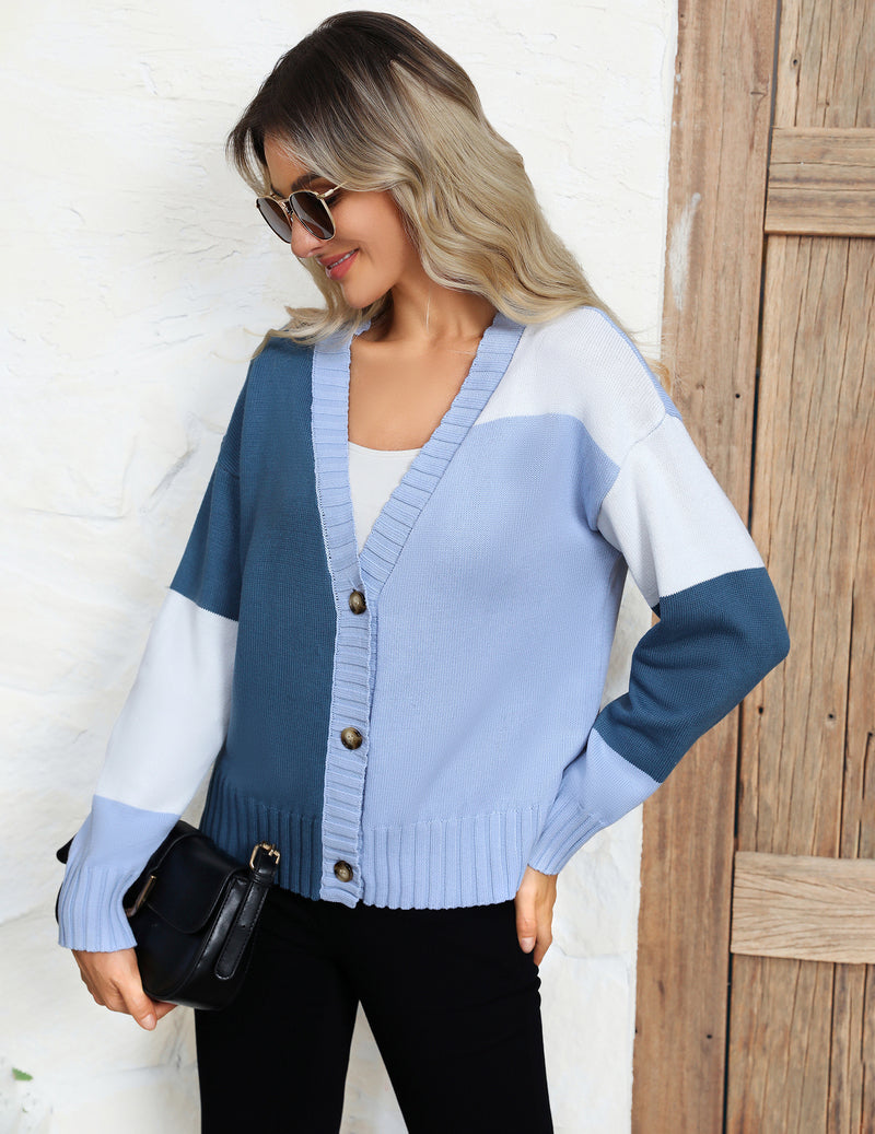 Zeagoo Women's Cropped Cardigan 2024 Fall Button Sweaters-tidenox