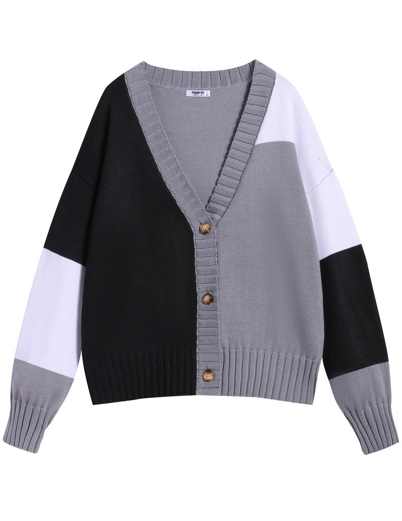 Zeagoo Women's Cropped Cardigan 2024 Fall Button Sweaters-tidenox