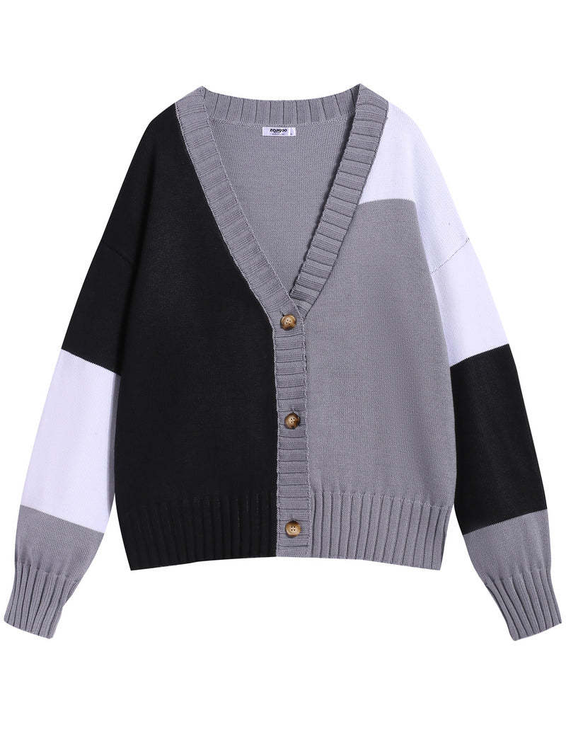 Zeagoo Women's Cropped Cardigan 2024 Fall Button Sweaters-tidenox