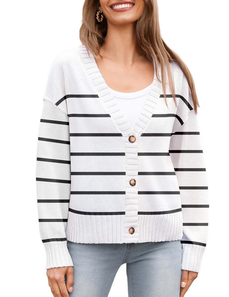 Zeagoo Women's Cropped Cardigan 2024 Fall Button Sweaters-tidenox