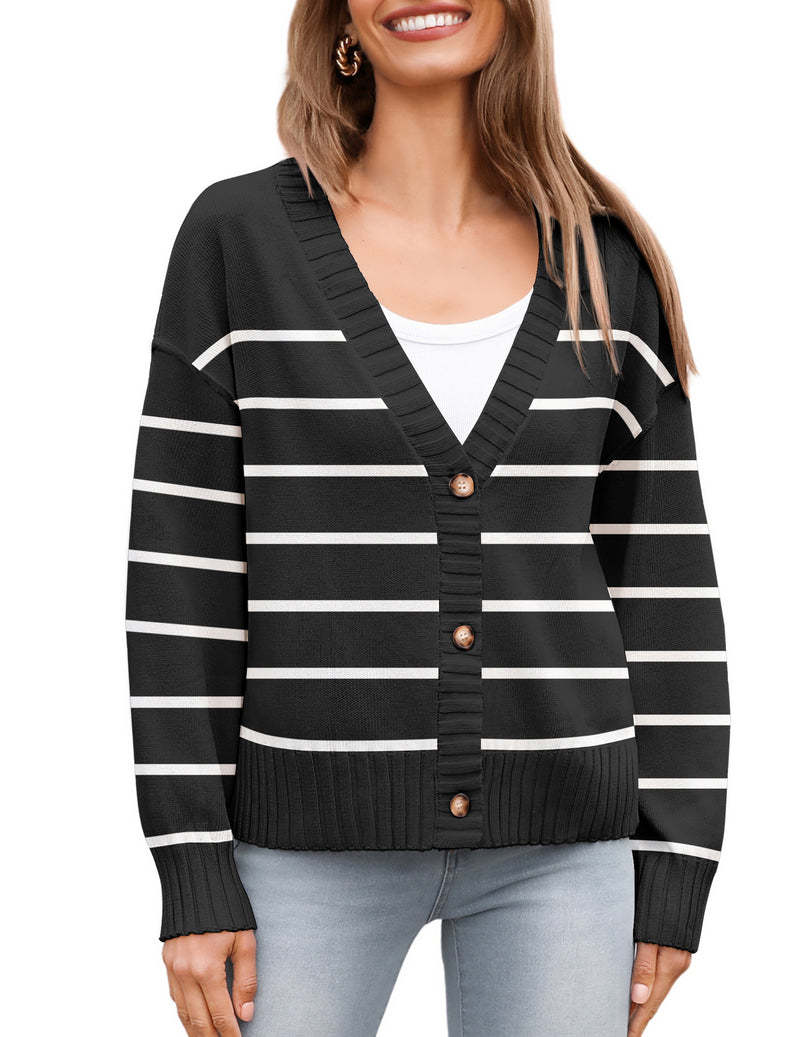 Zeagoo Women's Cropped Cardigan 2024 Fall Button Sweaters-tidenox
