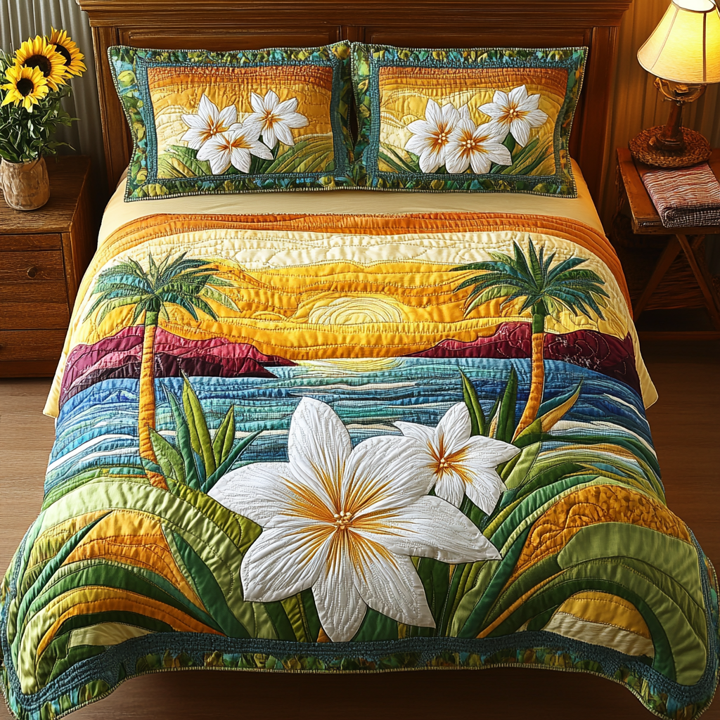 Ocean 3-Piece Quilted Bedding Set NCU0VT151