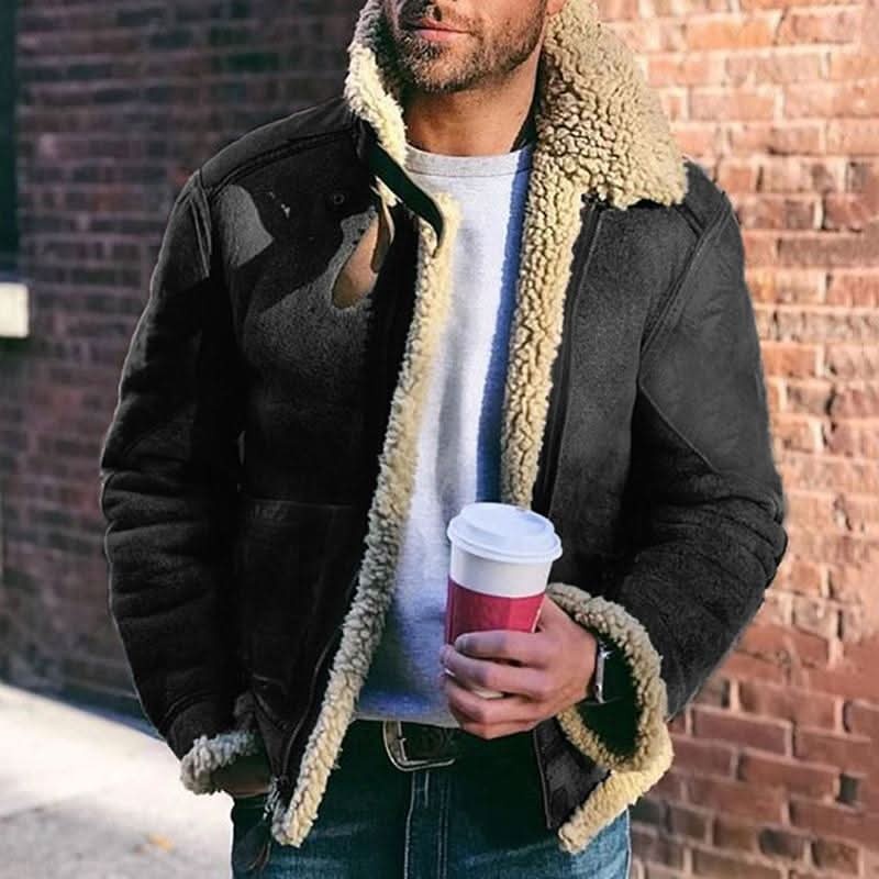 Veste Rugged Sheepdog en cuir, shearling et résistante pour homme-tidenox