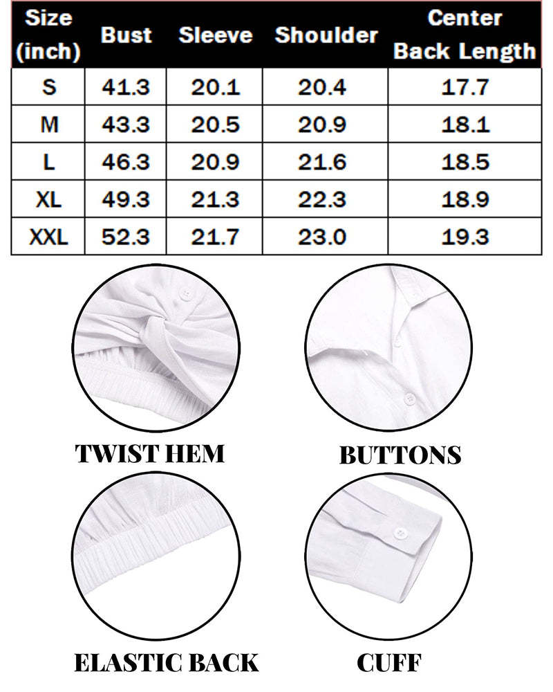Zeagoo Women's V Neck Twist Hem Blouse Long Sleeve Crop Top Casual Button Shirts-tidenox