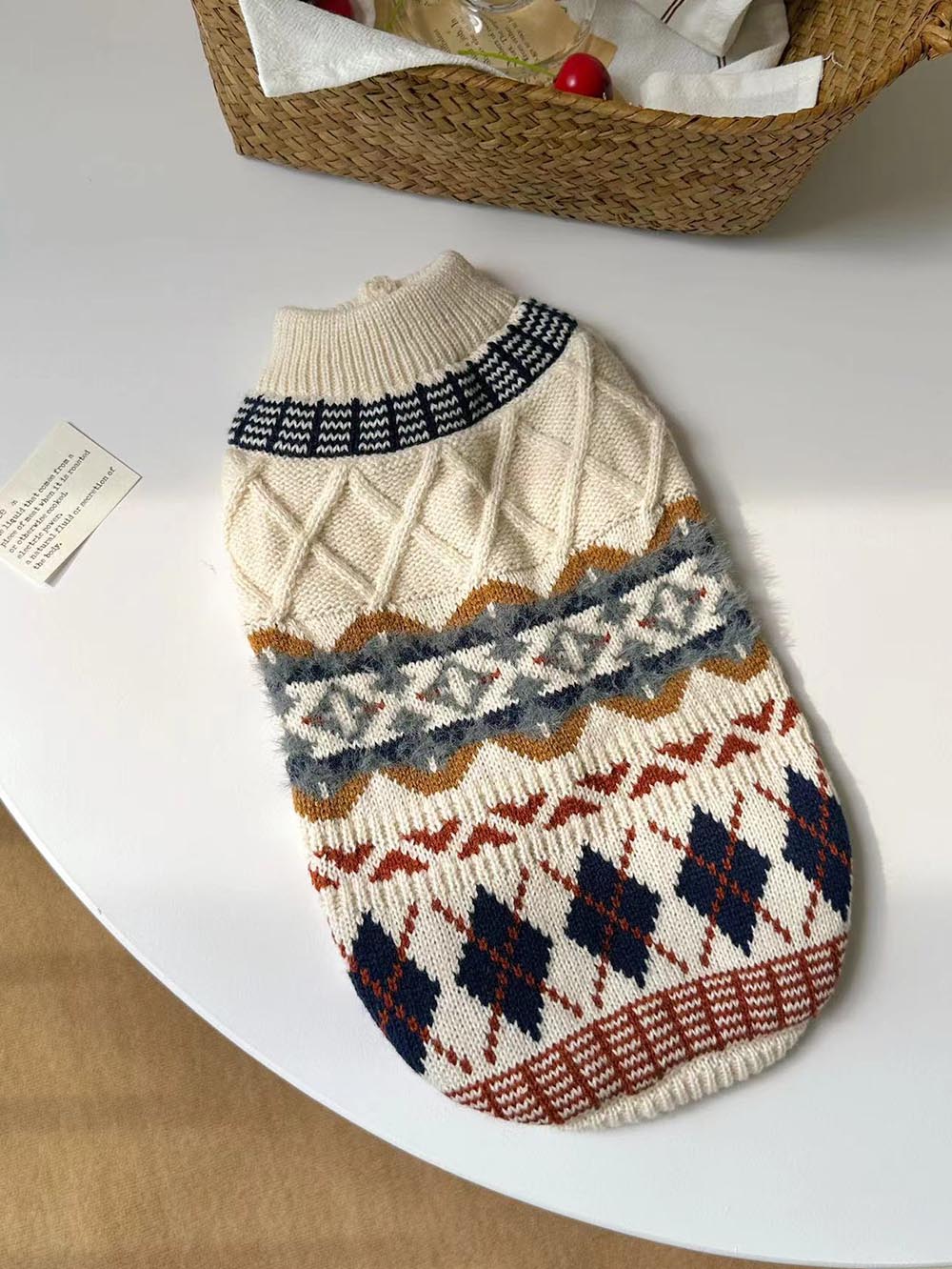 British Retro Argyle Fair Isle Sweater for Pet | NCS-tidenox