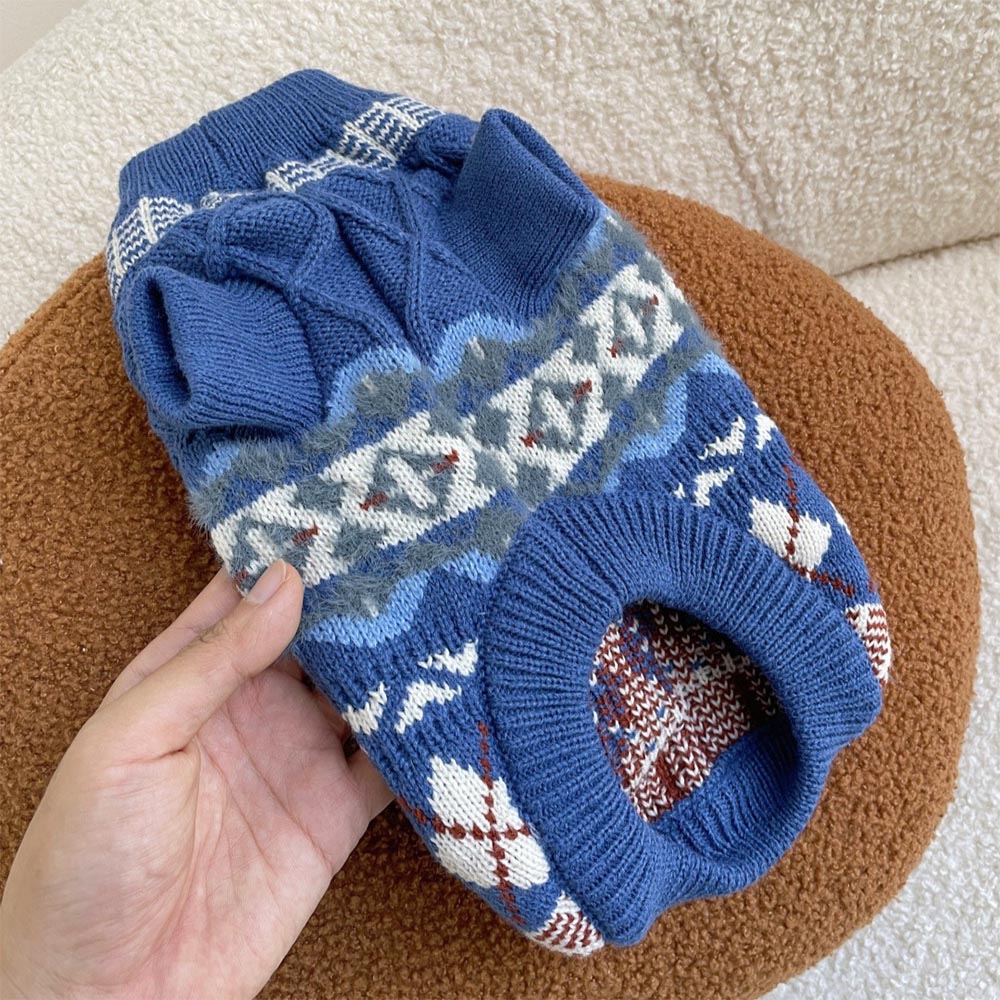 British Retro Argyle Fair Isle Sweater for Pet | NCS-tidenox