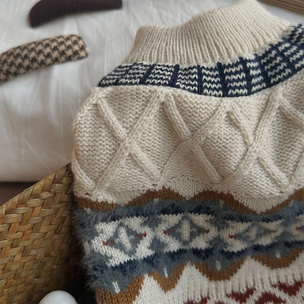 British Retro Argyle Fair Isle Sweater for Pet | NCS-tidenox