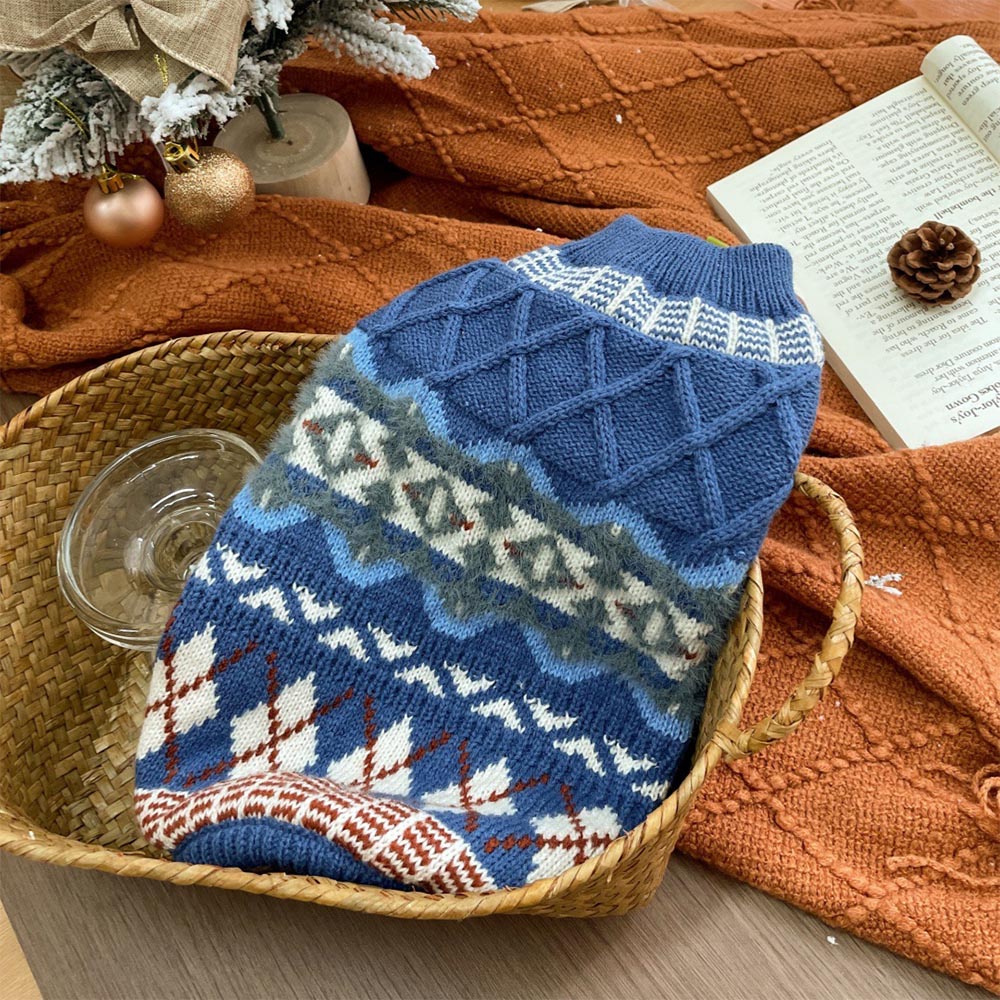 British Retro Argyle Fair Isle Sweater for Pet | NCS-tidenox