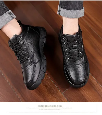 Ailongcity®Handcrafted Orthopedic Winter Leather Snow Boots for Men-tidenox