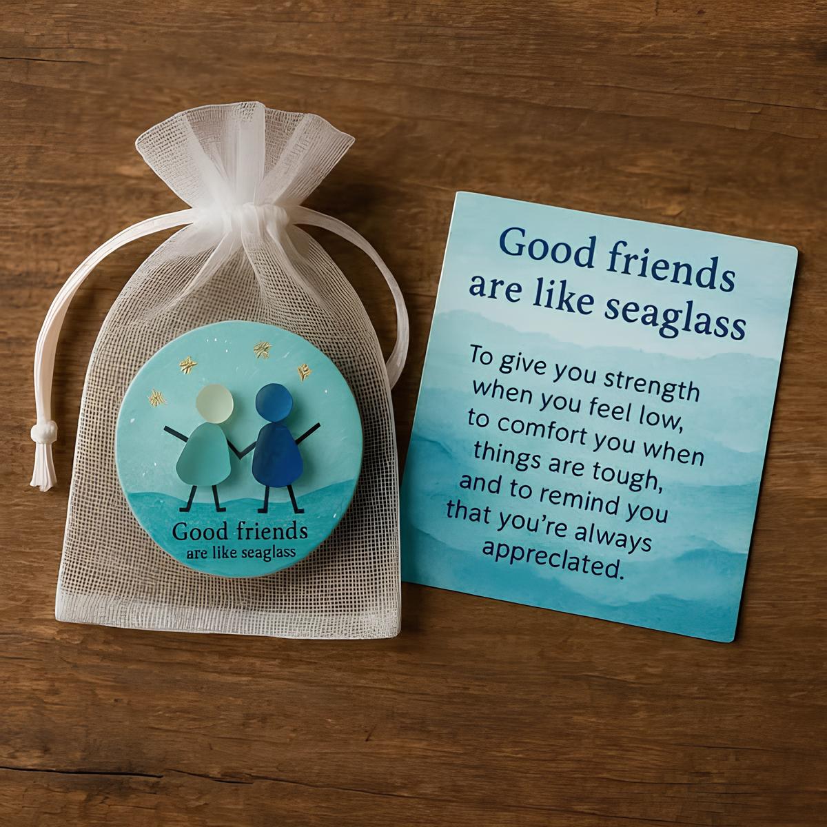 🌊"Good Friends Are Like Seaglass" Keepsake Gift-tidenox