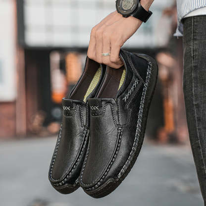 Last Day 60% OFF🔥⏱️Christmas Promotion⏱️🔥Men's genuine calfskin leather Slip-On Loafers-tidenox