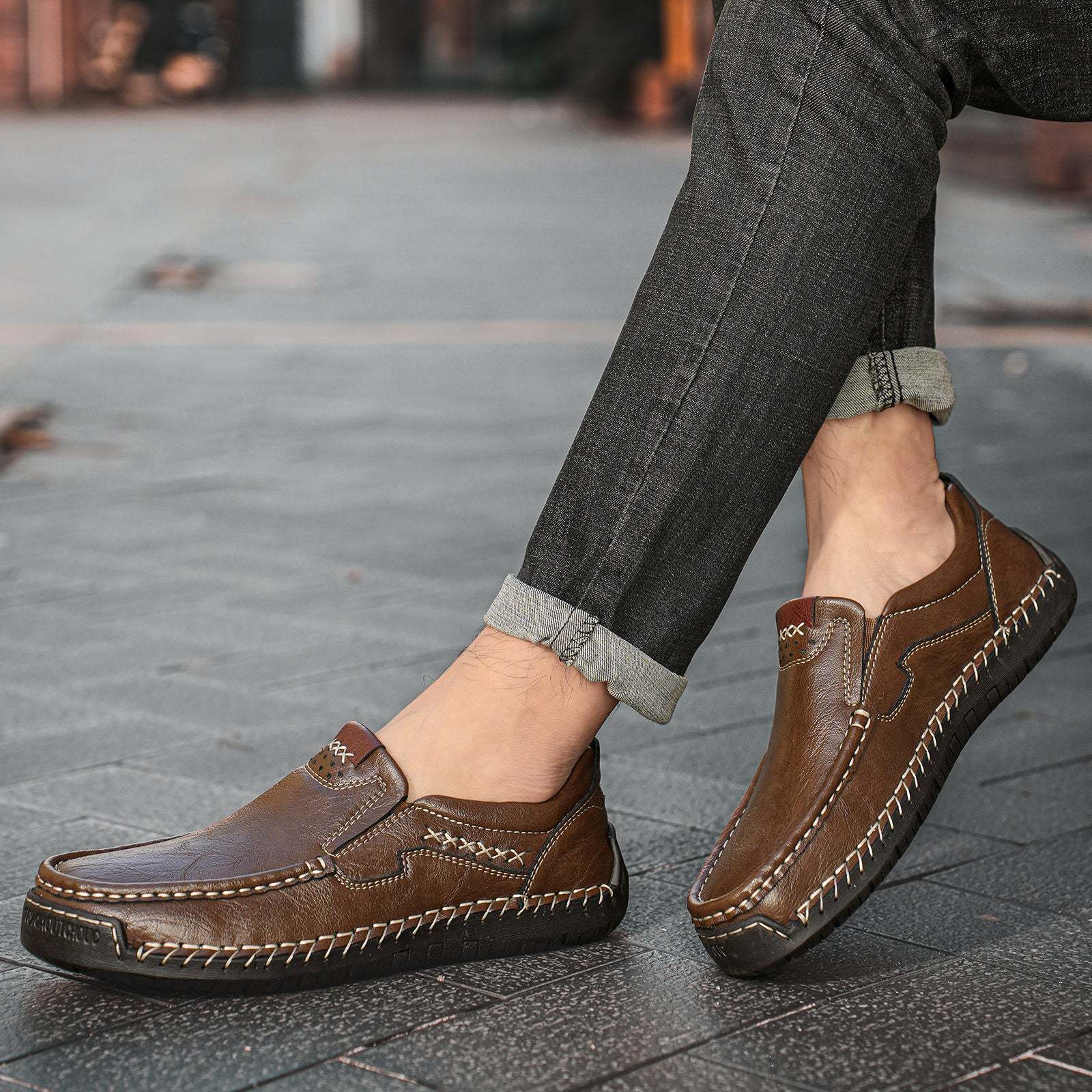 Last Day 60% OFF🔥⏱️Christmas Promotion⏱️🔥Men's genuine calfskin leather Slip-On Loafers-tidenox