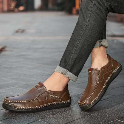Last Day 60% OFF🔥⏱️Christmas Promotion⏱️🔥Men's genuine calfskin leather Slip-On Loafers-tidenox
