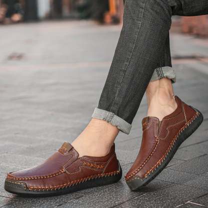 Last Day 60% OFF🔥⏱️Christmas Promotion⏱️🔥Men's genuine calfskin leather Slip-On Loafers-tidenox