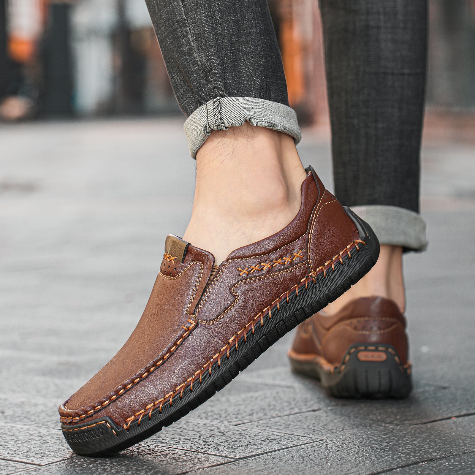 Last Day 60% OFF🔥⏱️Christmas Promotion⏱️🔥Men's genuine calfskin leather Slip-On Loafers-tidenox